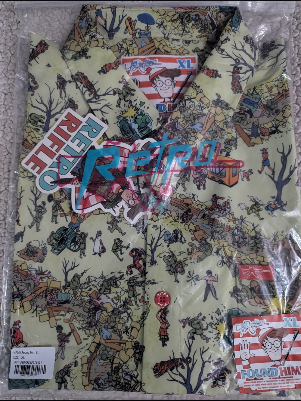 Mens XL Retro Rifle "Found Him" Shirt